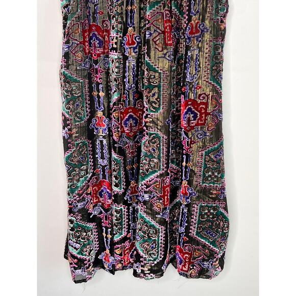 Moulinette Soeurs Linnea Burnout Velvet Metallic Mini Swing Dress Multi Women XS - Picture 10 of 10